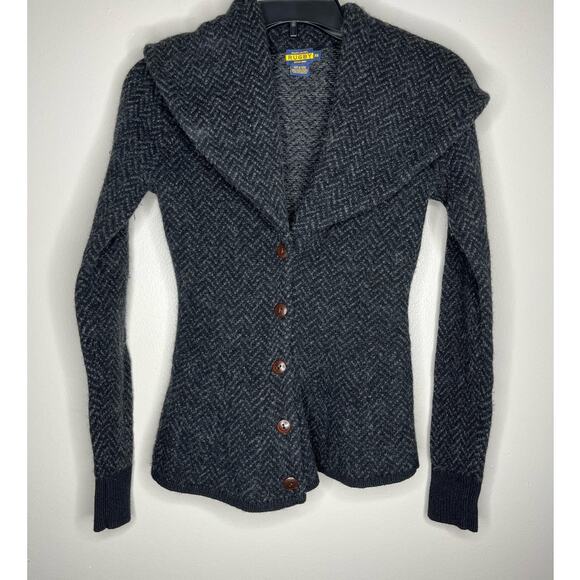 Ralph Lauren Rugby 100% Wool Classy Button Front Collared Cardigan in Gray - Picture 1 of 7